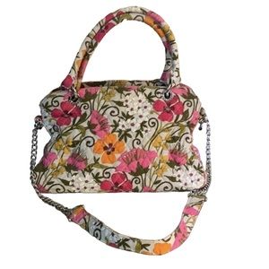 Vera Bradley Pink Floral Handbag with Chain Strap